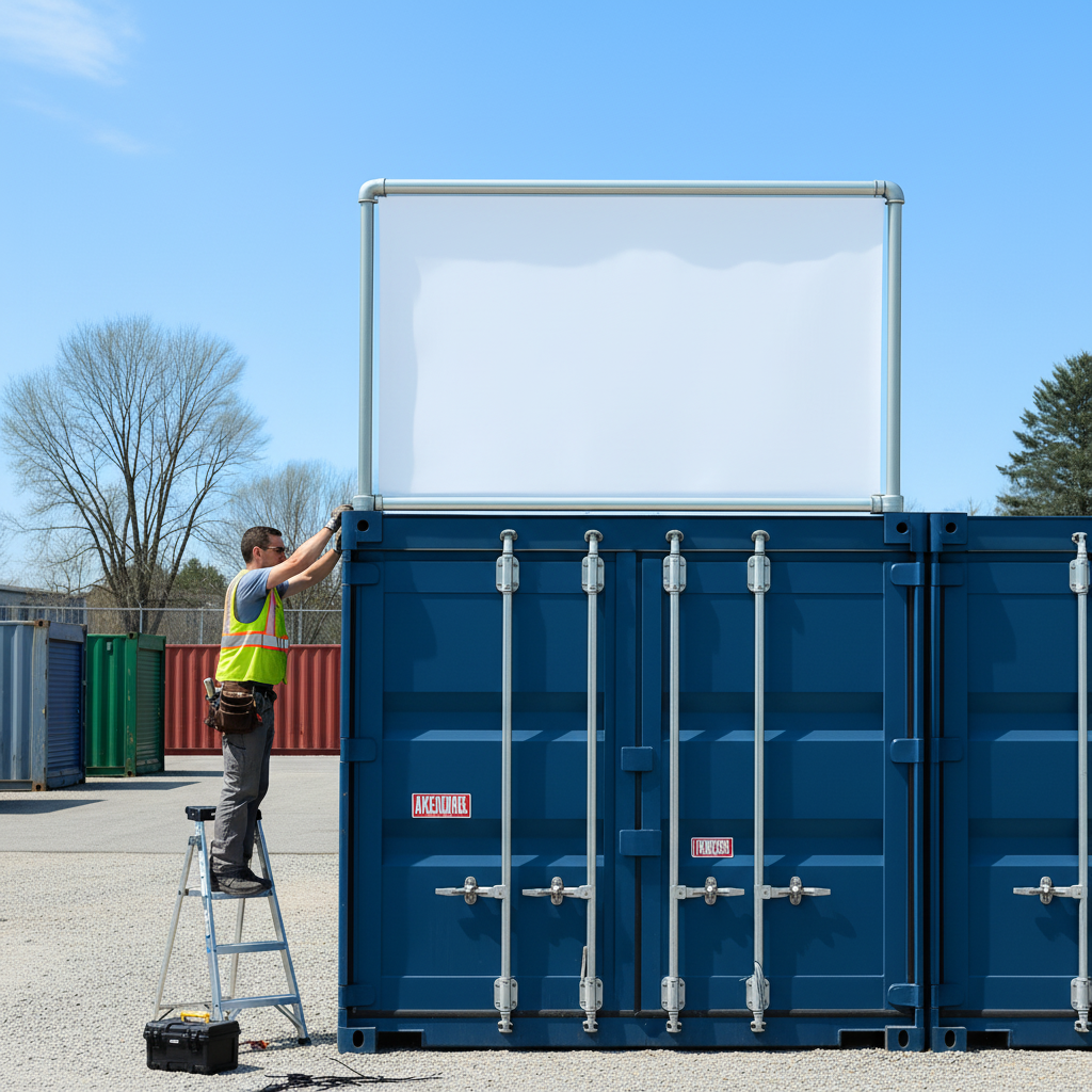 Professional Self Storage Banner Frame for Standard Containers - Easy Installation, Durable Steel Construction, and Optimized 2.2m x 1m Banner Size