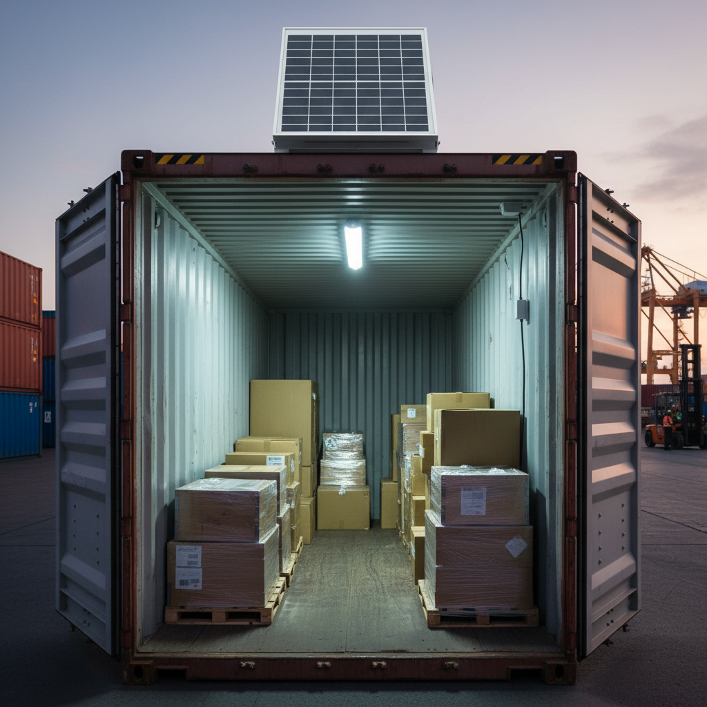 Professional Solar Lighting Kit for Shipping Containers – 15W Panel, 10,400mAh Battery, 600 Lumens, Weatherproof Design with Multiple Modes