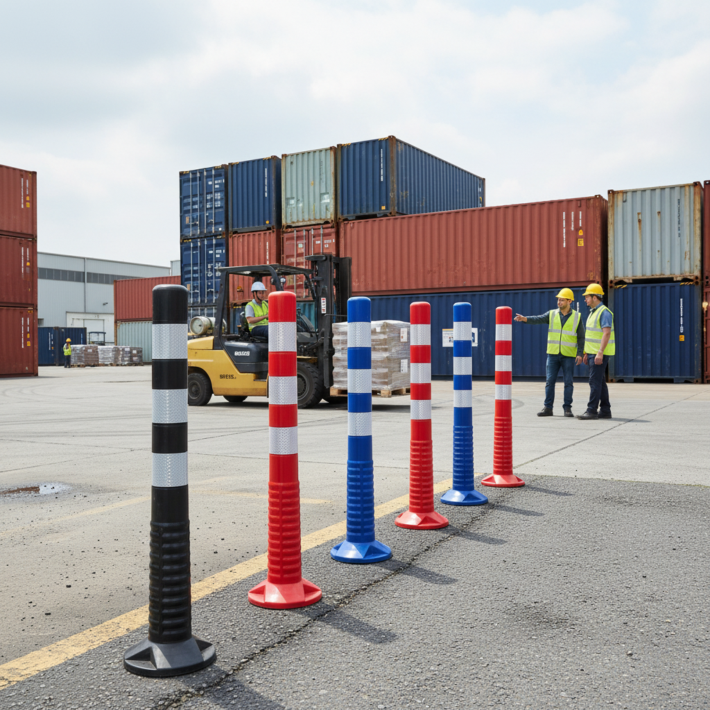 Professional Plastic Site Bollards - 75cm x 20cm, Flexible Design, 4 Color Options for Safety and Visibility