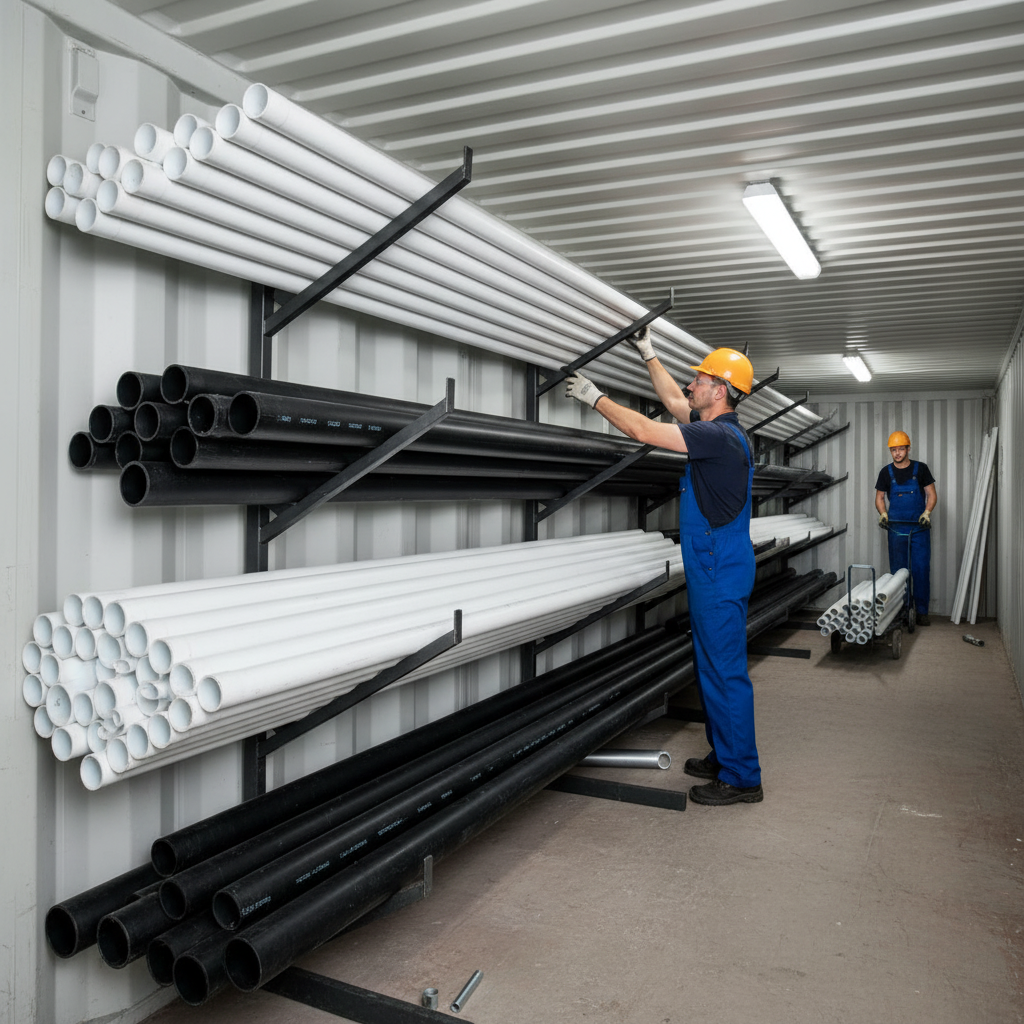 Professional 4 Tier Pipe Racking Bracket for Shipping Containers - Heavy Duty Support Arms, Easy Assembly, Maximum Storage Capacity