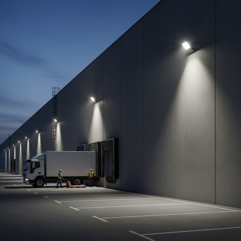 Premium Outdoor LED Floodlight - 4000K Neutral White, IP65 Waterproof, High-Performance for Industrial and Commercial Use