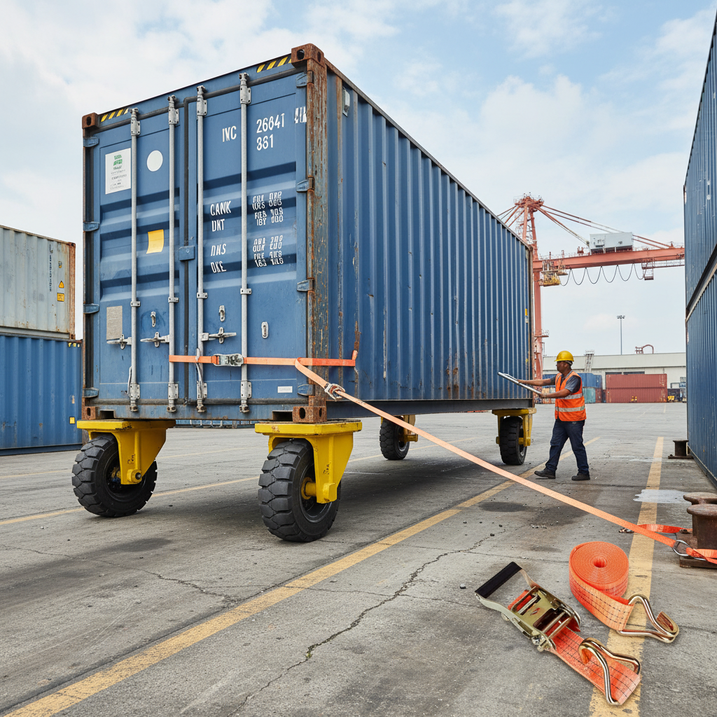 Heavy-Duty Fixed Side-Mounted Caster Wheel for Shipping Containers - 1800 kg Load Capacity, Reinforced Steel Construction