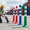Professional Plastic Site Bollards - 75cm x 20cm, Flexible Design, 4 Color Options for Safety and Visibility