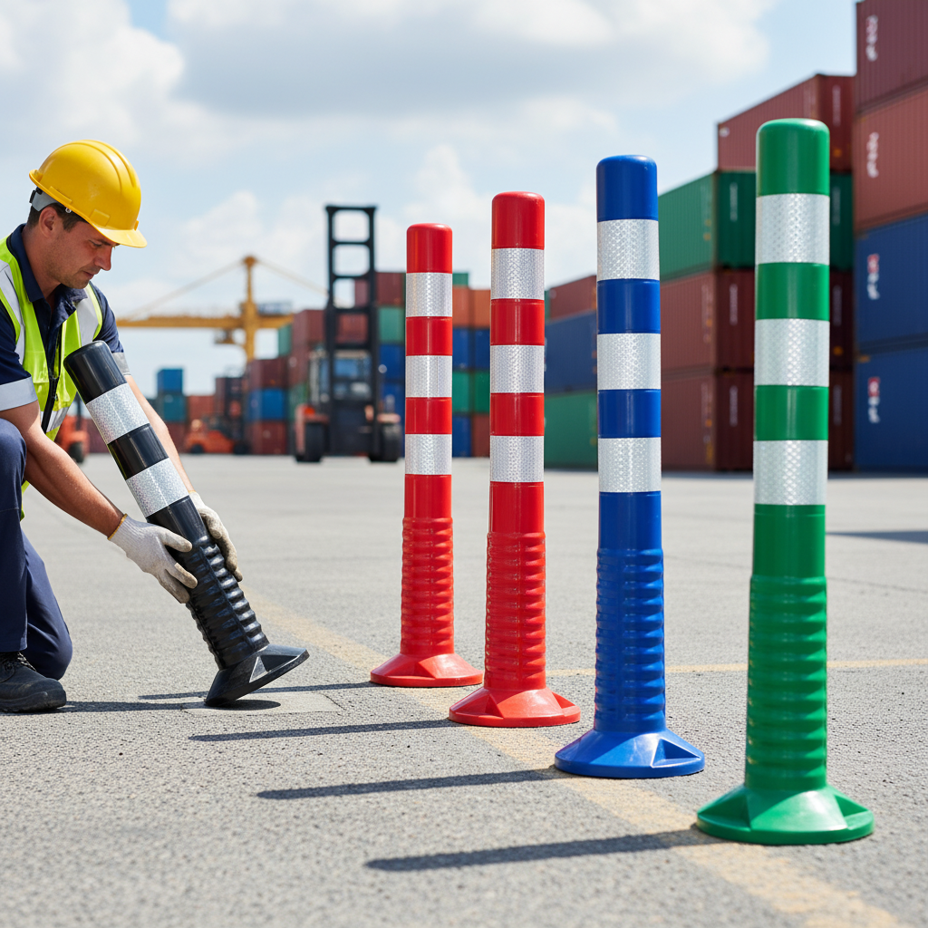 Professional Plastic Site Bollards - 75cm x 20cm, Flexible Design, 4 Color Options for Safety and Visibility
