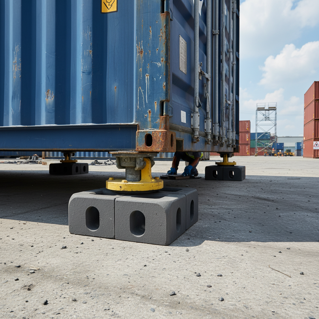 Premium Heavy Duty Bottom Corner Castings for Shipping Containers - Set of 4, High-Strength Cast Steel, ISO Compliant for Safe Lifting and Stacking