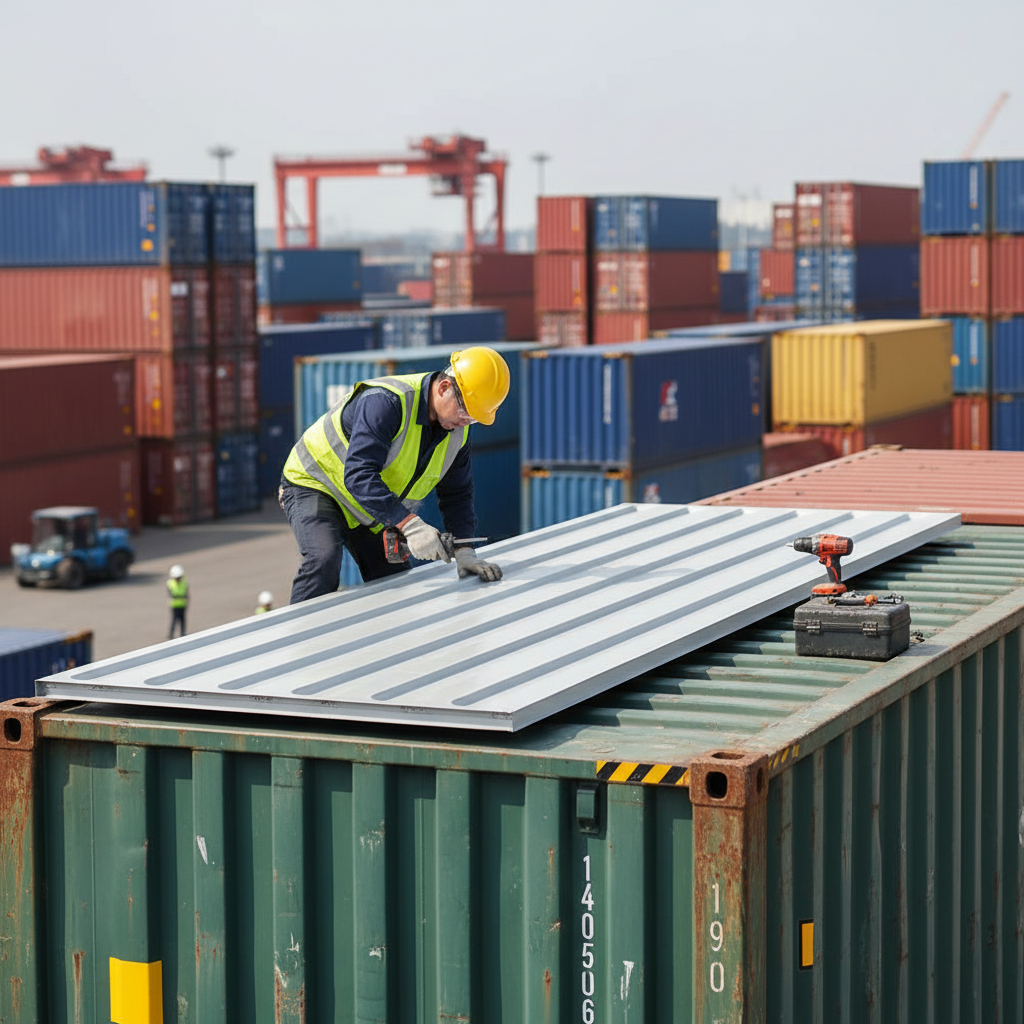 Premium Standard Profile Roof Panel with 5 Corrugations for Shipping Containers - 2360mm x 1045mm, Durable Steel Construction