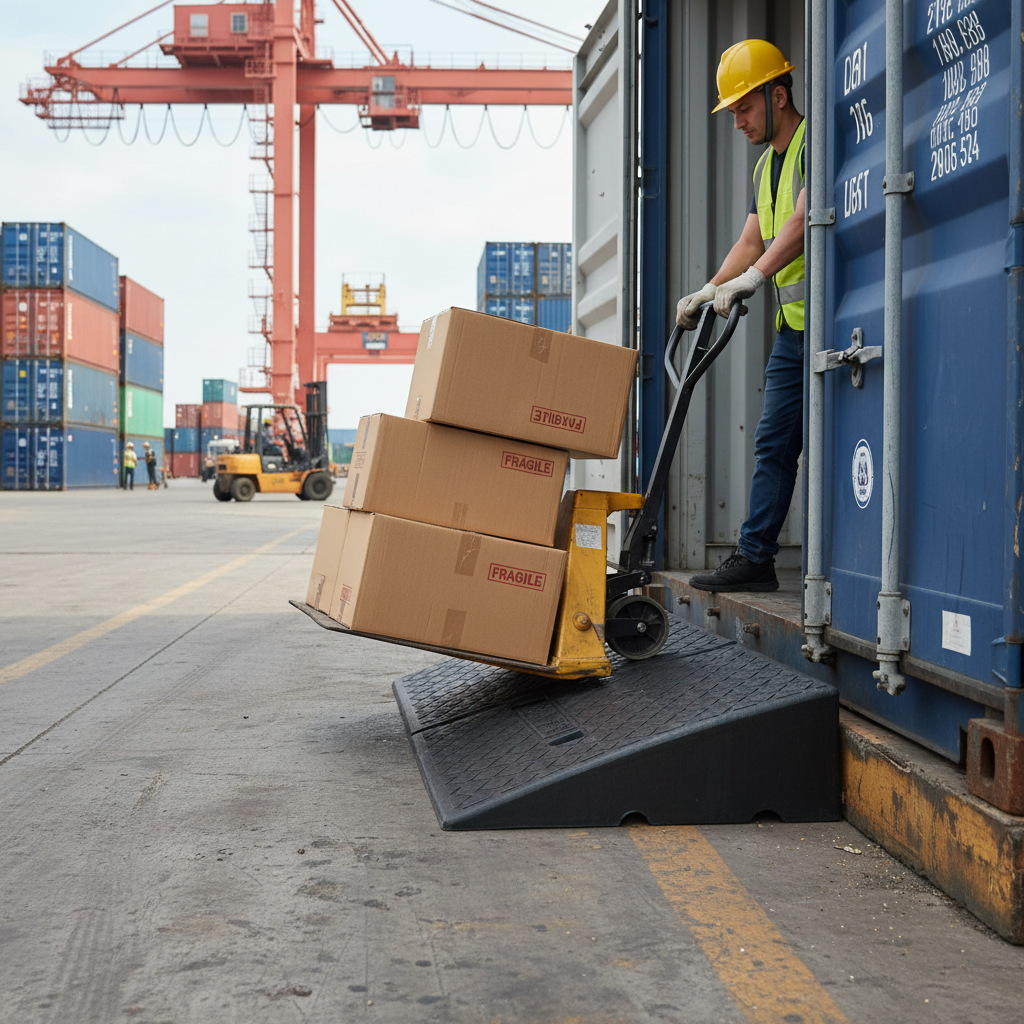 Heavy Duty Plastic Ramps for Shipping Containers - 11cm to 19cm Heights with Non-Slip Surface and Lightweight Design