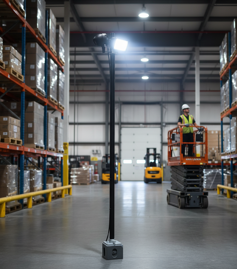 Premium Heavy Duty Utility Pole for Elevated Lighting and CCTV Surveillance – 1.2m or 2m Height Options with Reinforced Metal Insert