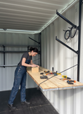Professional Heavy Duty Work Bench with Pipe Rack Bracket - Easy Installation for Shipping Container Workspace Optimization