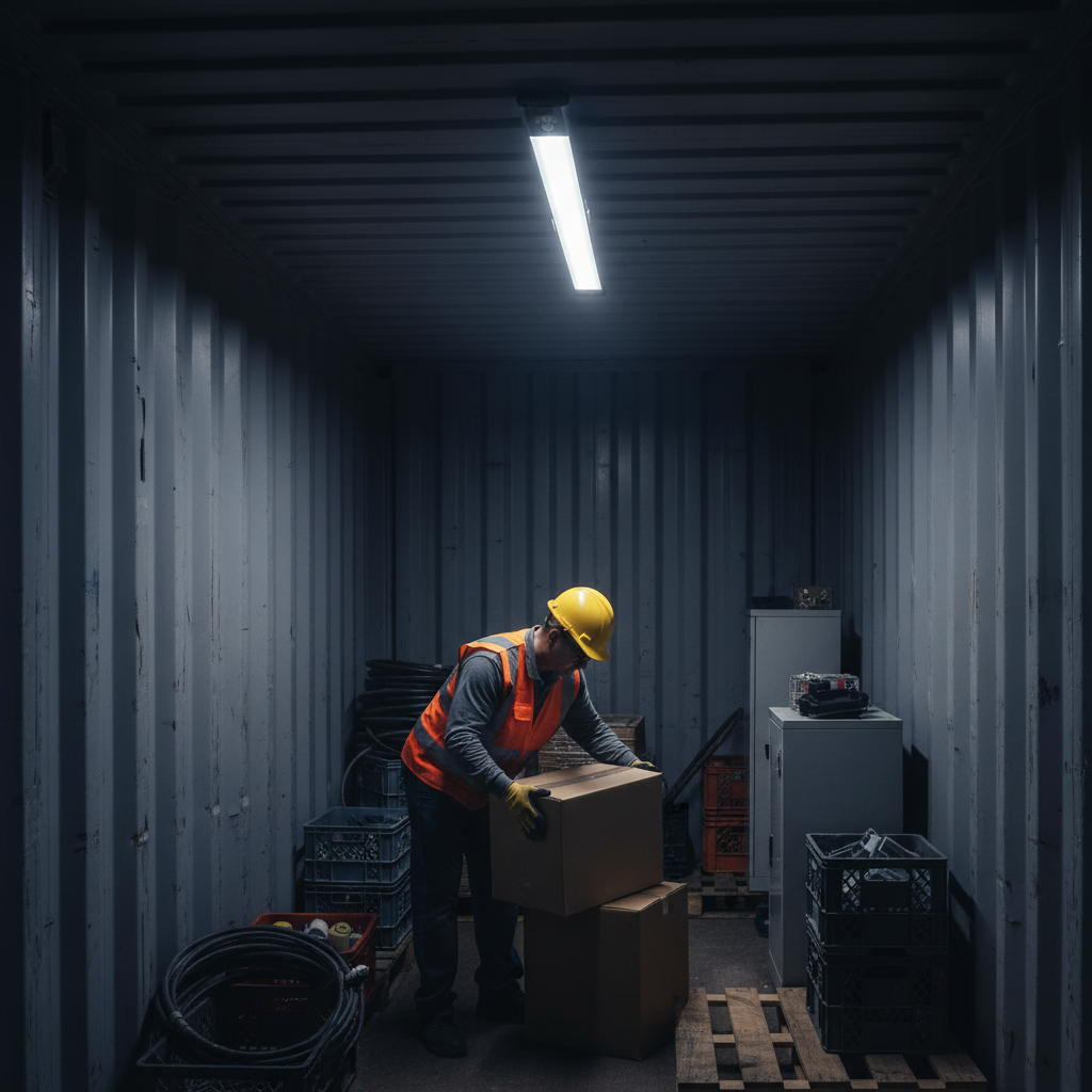 Premium 6W Large LED Motion Sensor Light for Shipping Containers with Magnetic Mounting and Gesture Control