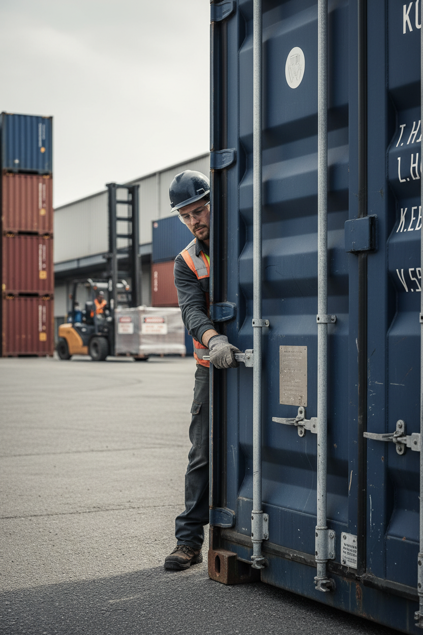 Premium 9ft High Cube Shipping Container Replacement Door Locking Bar with Pre-Assembled Handle and Heavy-Duty Galvanized Steel Construction