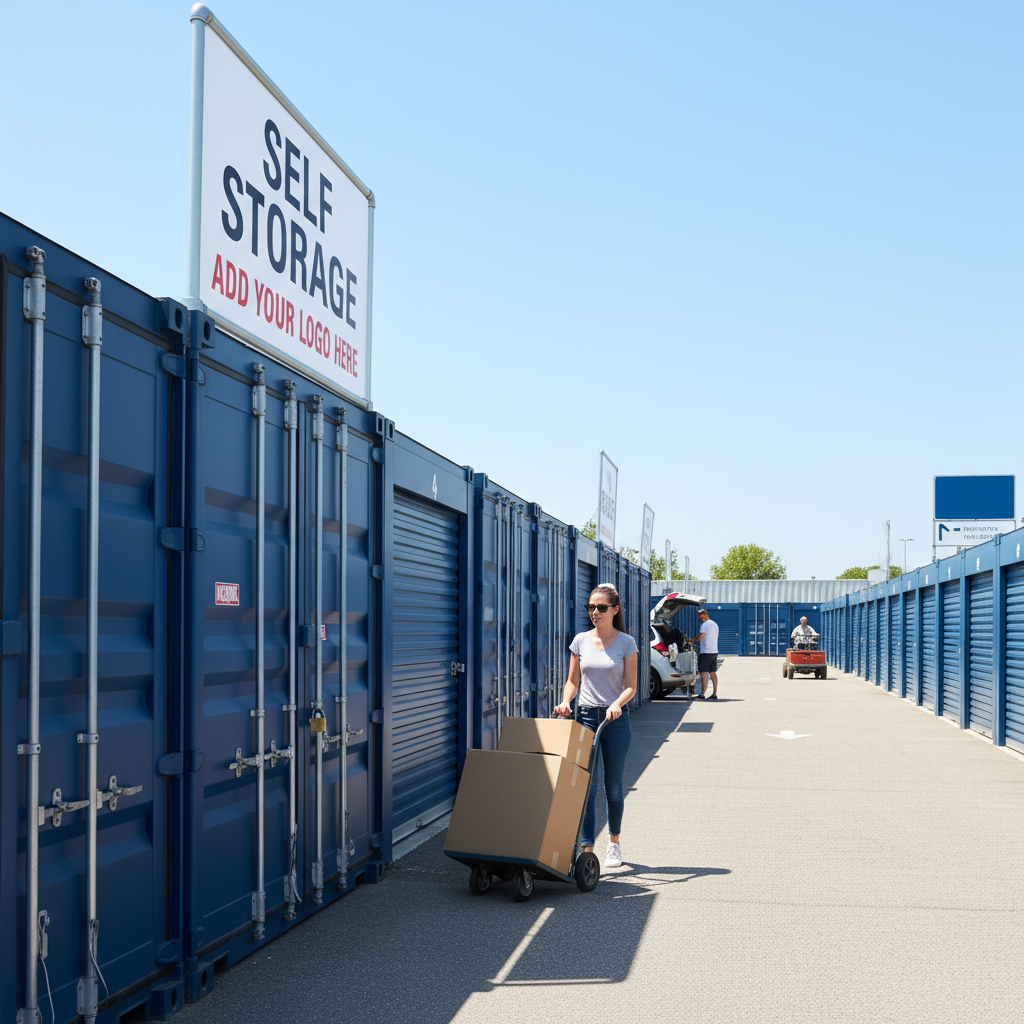 Professional Self Storage Banner Frame for Standard Containers - Easy Installation, Durable Steel Construction, and Optimized 2.2m x 1m Banner Size