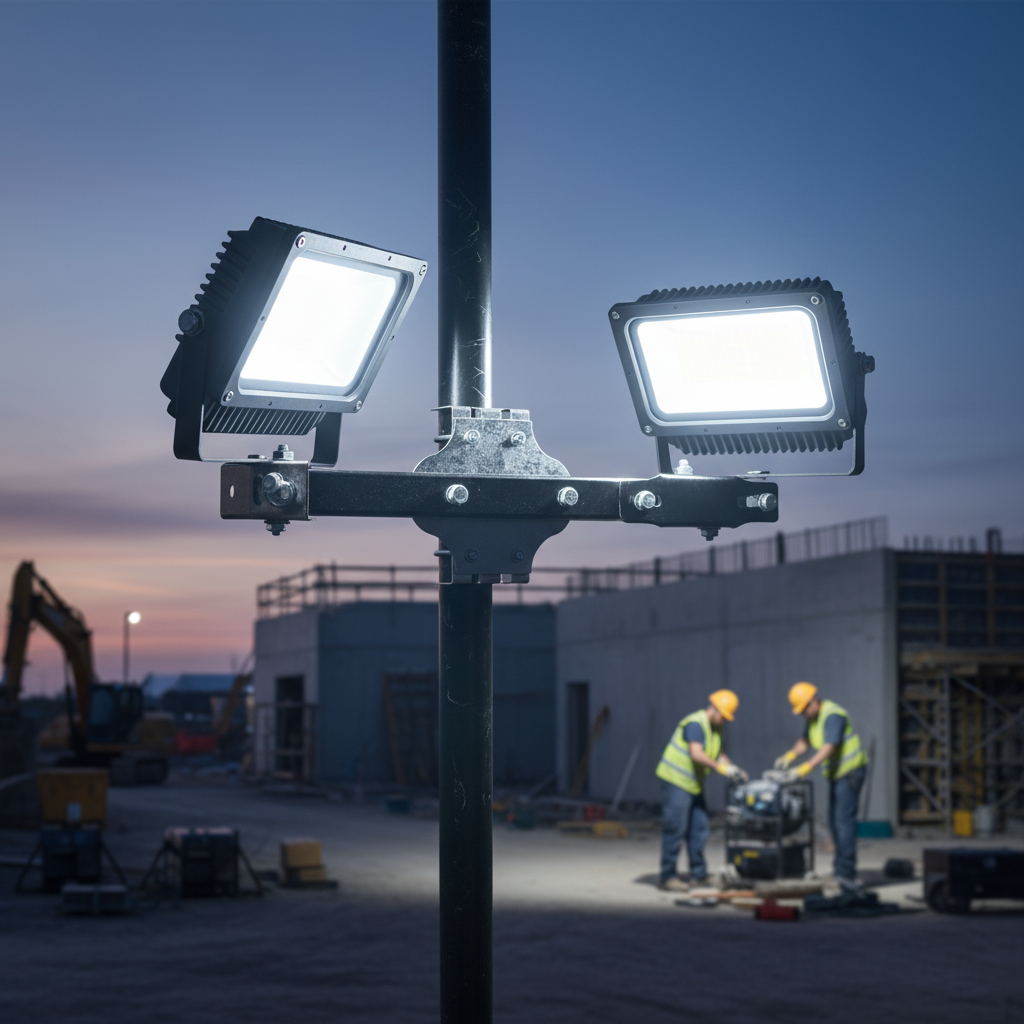 Premium Heavy Duty Twin Floodlight Bar with 8kg Bracket for Secure Container Lighting