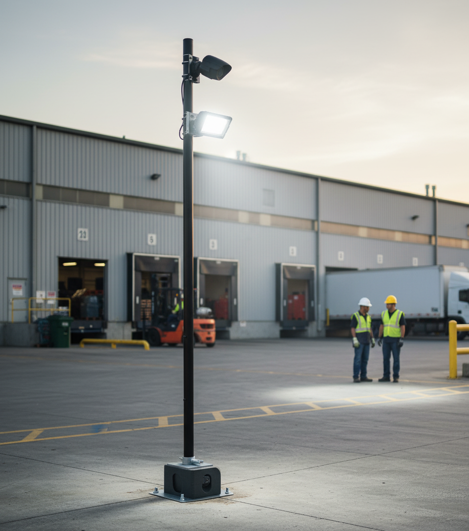 Premium Heavy Duty Utility Pole for Elevated Lighting and CCTV Surveillance – 1.2m or 2m Height Options with Reinforced Metal Insert