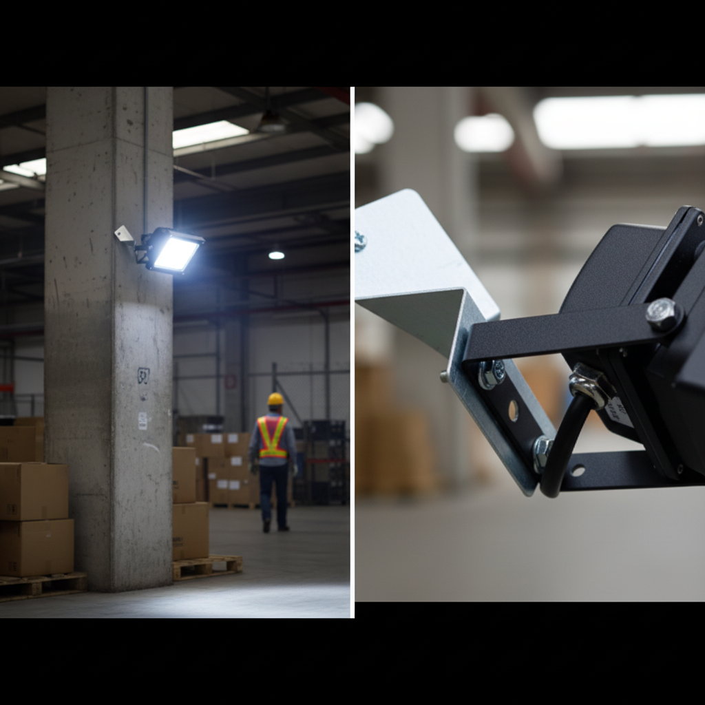 Professional Heavy Duty LED Floodlight Corner Mounting Bracket for Optimal Light Distribution and Enhanced Security