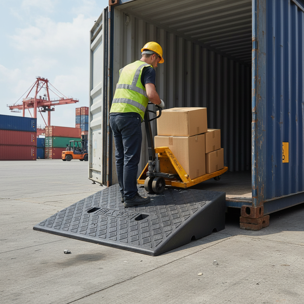 Heavy Duty Plastic Ramps for Shipping Containers - 11cm to 19cm Heights with Non-Slip Surface and Lightweight Design