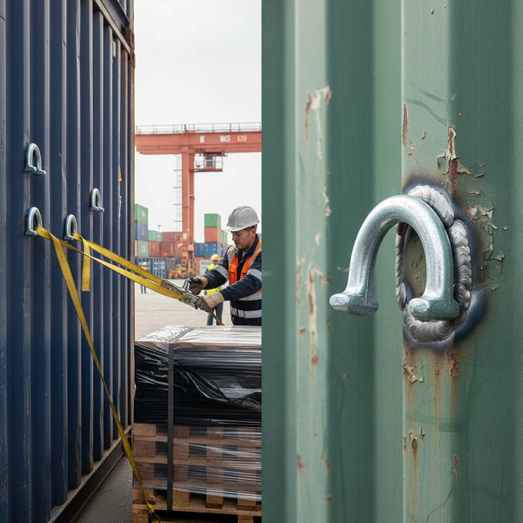 Premium Weld-On D-Rings for Shipping Containers - 3-Pack Steel Lashing Points for Secure Load Management