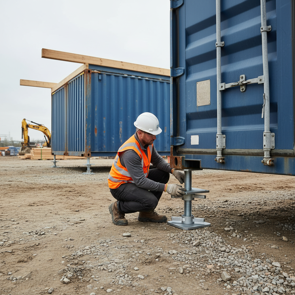 Heavy Duty First Floor Leveller for Shipping Containers with Precision Height Adjustment and High Load Capacity