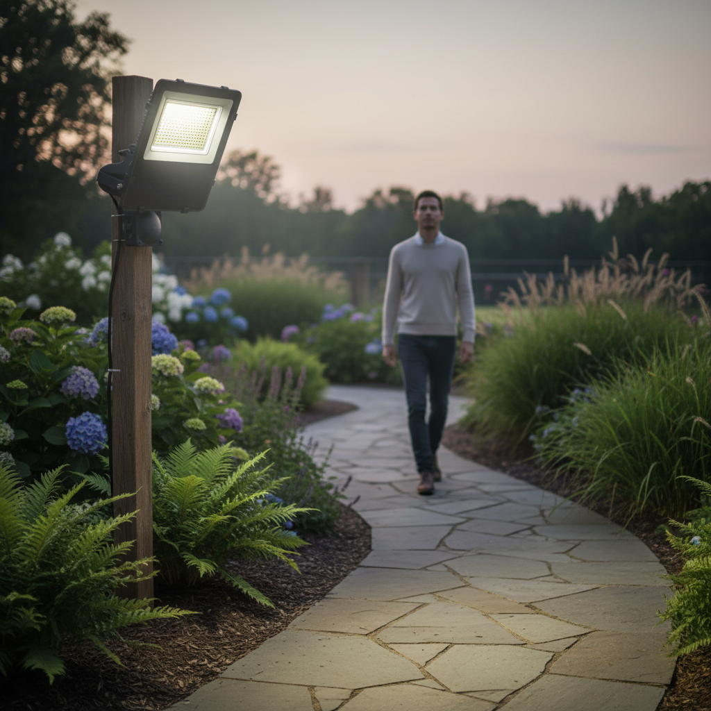 Premium Outdoor LED Floodlight - 4000K Neutral White, IP65 Waterproof, High-Performance for Industrial and Commercial Use