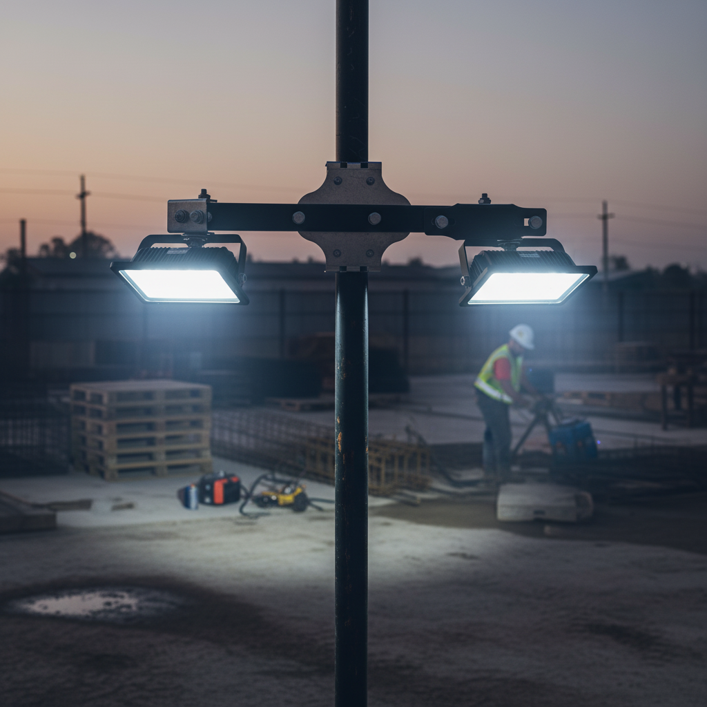 Premium Heavy Duty Twin Floodlight Bar with 8kg Bracket for Secure Container Lighting