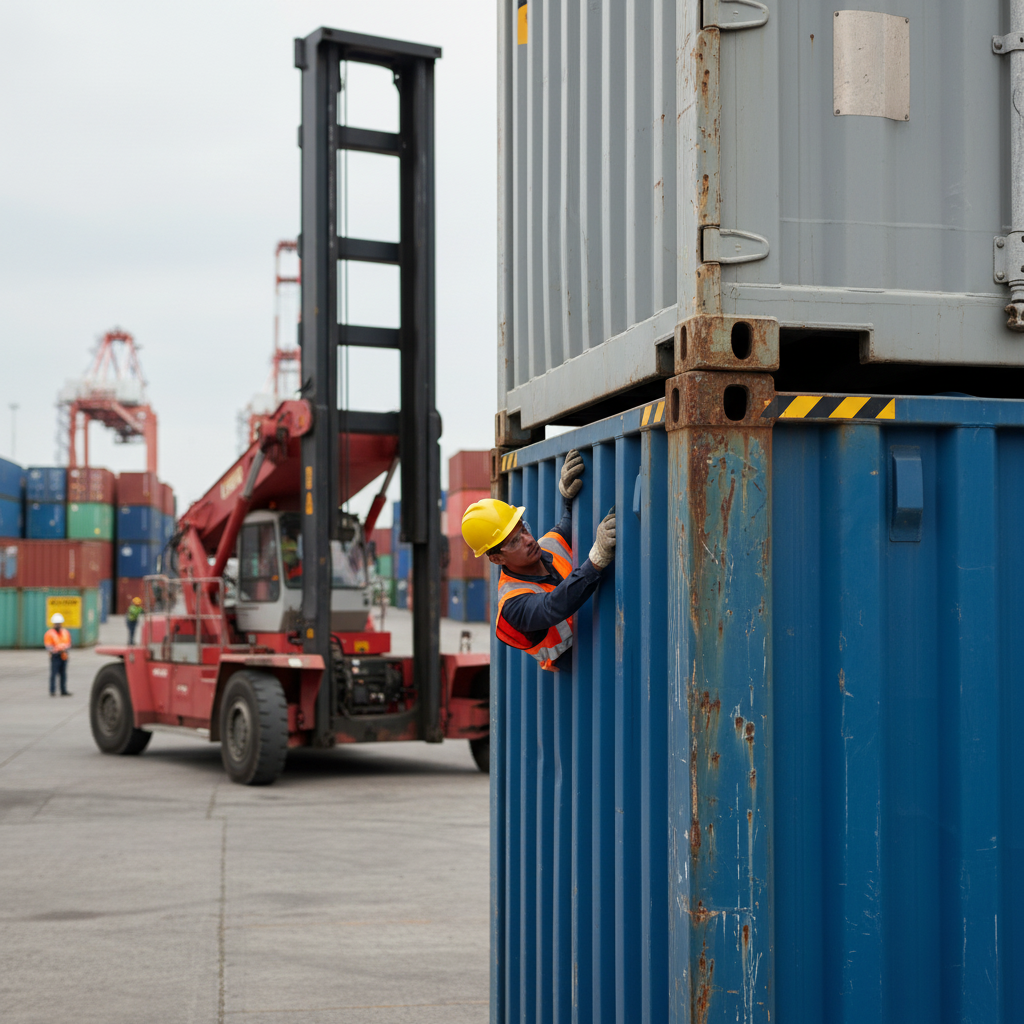 Premium Heavy Duty Corner Lock for Shipping Containers - Secure Anchoring with Rugged Metal Construction