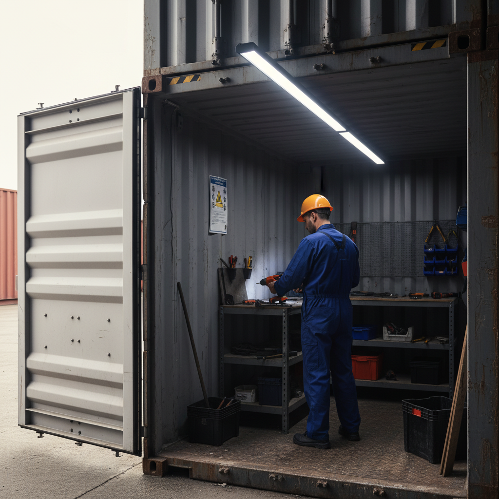 Premium 6W Large LED Motion Sensor Light for Shipping Containers with Magnetic Mounting and Gesture Control